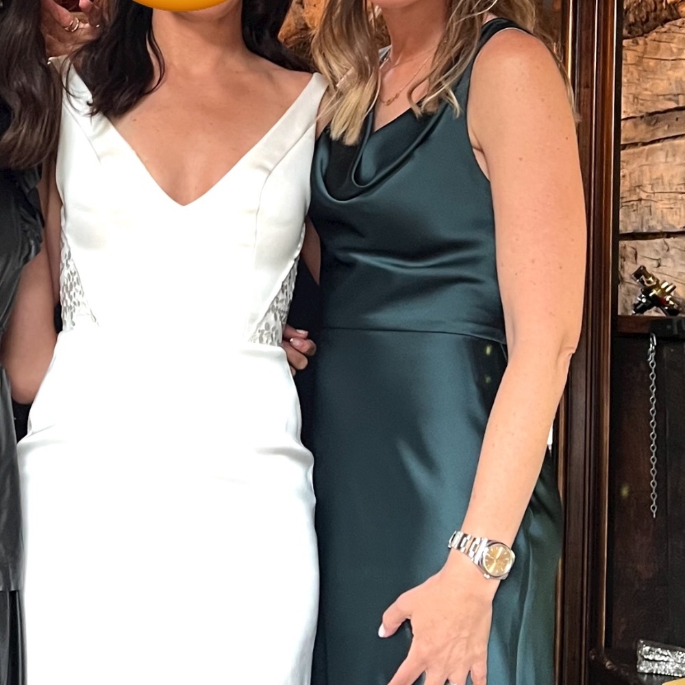 Dark Green Satin Dress - Size 0